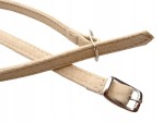 Paski paseczki do butów z klamerką srebrną zamszowe 7 mm / 30 cm beżowe