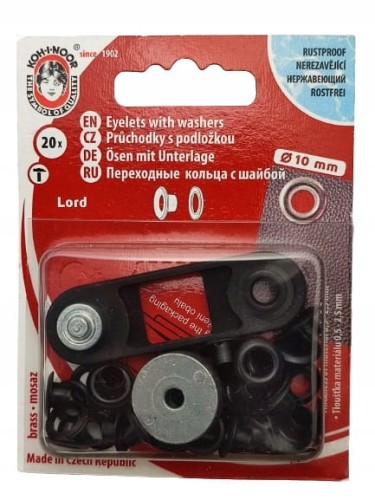 Oczka NIERDZEWNE z mini praską 5,5 mm 20 sztuk oczek czarne