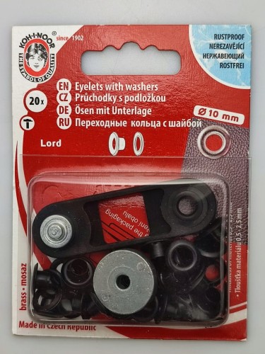 Oczka NIERDZEWNE z mini praską 5,5 mm 20 sztuk oczek czarne
