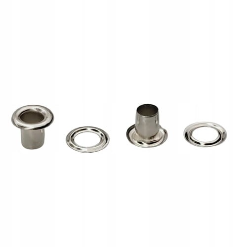 Oczka metalowe WYSOKIE kaletnicze szewskie 5 / 9,5 / 8 mm 100 sztuk nikiel