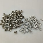 Oczka metalowe WYSOKIE kaletnicze szewskie 5 / 9,5 / 8 mm 100 sztuk nikiel