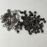 Oczka Polskie metalowe kaletnicze 4 / 7,5 / 4 mm czarny nikiel 100 sztuk