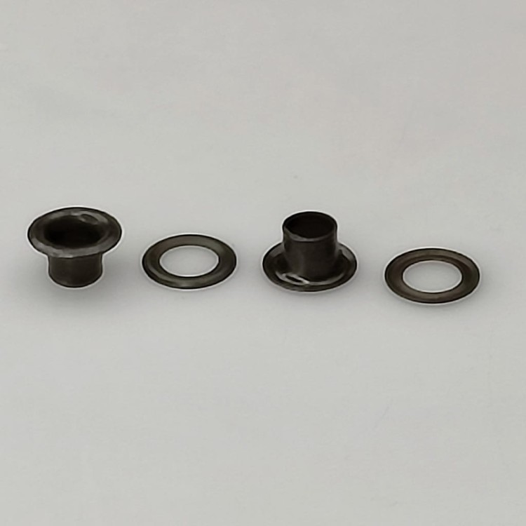 Oczka Polskie metalowe kaletnicze 4 / 7,5 / 4 mm czarny nikiel 100 sztuk