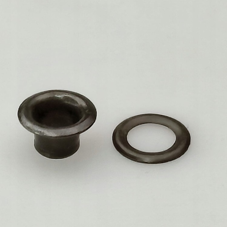 Oczka Polskie metalowe kaletnicze 4 / 7,5 / 4 mm czarny nikiel 100 sztuk