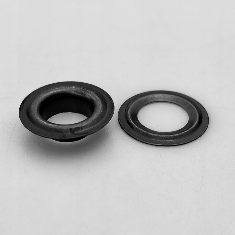Oczka Polskie metalowe kaletnicze 10 / 19,5 / 5,5 mm czarne 100 sztuk