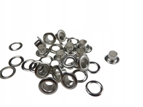 Oczka metalowe nierdzewne z podkładką 5 mm 50 sztuk