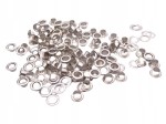 Oczka nierdzewne mosiężne niklowane delikatne 4 / 7 / 3,5 mm 100 sztuk