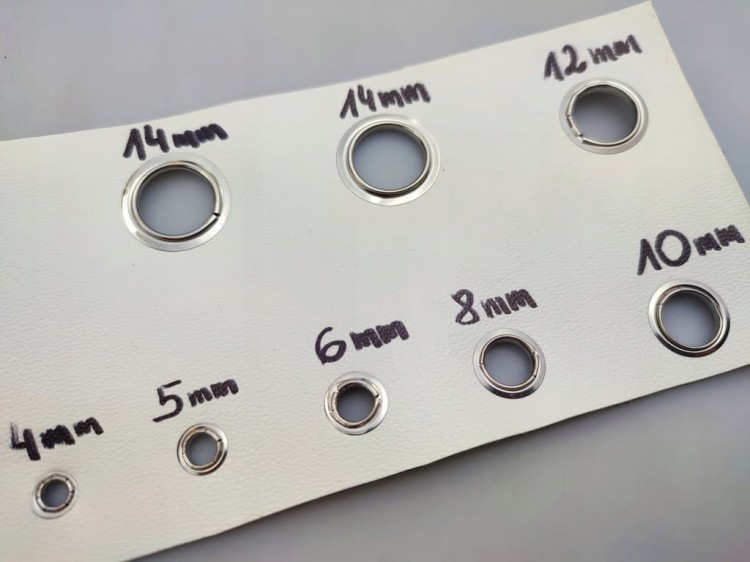 Oczka nierdzewne mosiężne niklowane delikatne 4 / 7 / 3,5 mm 100 sztuk