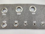 Oczka nierdzewne mosiężne niklowane delikatne 4 / 7 / 3,5 mm 100 sztuk