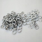 Oczka ze stali nierdzewnej z podkładką 10 / 15 / 3,6 mm srebrne 100 sztuk