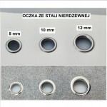 Oczka ze stali nierdzewnej z podkładką 10 / 15 / 3,6 mm srebrne 100 sztuk