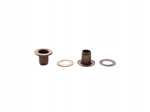 Oczka metalowe kaletnicze szewskie 4 / 8 / 6 mm 100 sztuk stare złoto