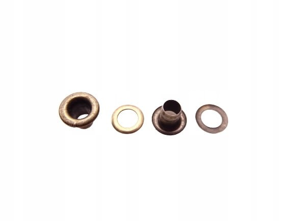 Oczka metalowe kaletnicze szewskie 4 / 8 / 6 mm 100 sztuk stare złoto