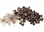 Oczka metalowe kaletnicze szewskie 4 / 8 / 6 mm 100 sztuk stare złoto
