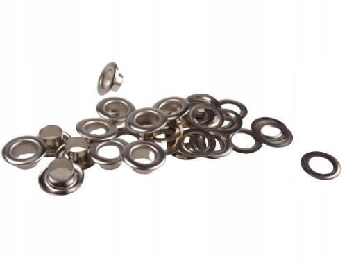 Oczka metalowe kaletnicze szewskie 8 / 15 / 6 mm 1000 sztuk nikiel