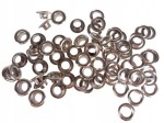 Oczka Polskie metalowe kaletnicze 6 / 12 / 5 mm 100 sztuk NIKIEL