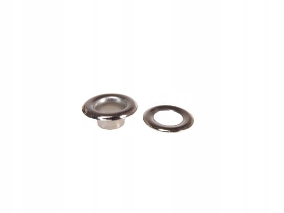 Oczka Polskie metalowe kaletnicze 6 / 12 / 5 mm 100 sztuk NIKIEL