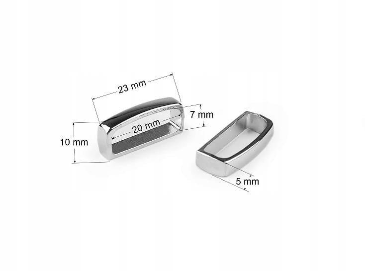 Szlufka metalowa do paska spodni 20 mm / 2 cm srebrna 1 sztuka