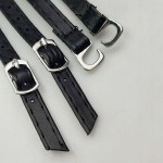 Paseczki eko skóra do butów z klamerką 8 mm czarne 60 cm