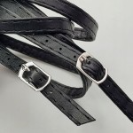 Paseczki eko skóra do butów z klamerką 8 mm czarne 60 cm