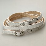 Paseczki eko skóra do butów z klamerką 8 mm białe 60 cm