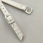 Paseczki eko skóra do butów z klamerką 8 mm białe 60 cm