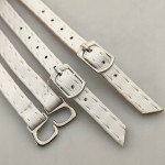 Paseczki eko skóra do butów z klamerką 8 mm białe 60 cm