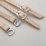 Paseczki eko skóra do butów z klamerką 8 mm beżowe 60 cm
