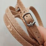 Paseczki eko skóra do butów z klamerką 8 mm beżowe 60 cm