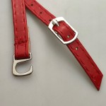 Paseczki eko skóra do butów z klamerką srebrną 8 mm czerwone 60 cm