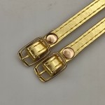 Paseczki eko skóra do butów z klamerką srebrną 8 mm / 30 cm złote