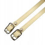 Paseczki eko skóra do butów z klamerką srebrną 8 mm / 30 cm beżowe