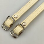 Paseczki eko skóra do butów z klamerką srebrną 8 mm / 30 cm beżowe