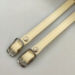 Paseczki eko skóra do butów z klamerką srebrną 8 mm / 30 cm beżowe