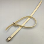 Paseczki eko skóra do butów z klamerką srebrną 8 mm / 30 cm beżowe