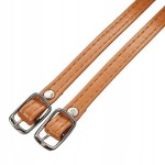 Paseczki eko skóra do butów z klamerką srebrną 8 mm / 30 cm jasny brąz
