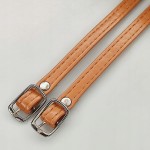 Paseczki eko skóra do butów z klamerką srebrną 8 mm / 30 cm jasny brąz