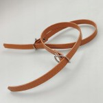 Paseczki eko skóra do butów z klamerką srebrną 8 mm / 30 cm jasny brąz