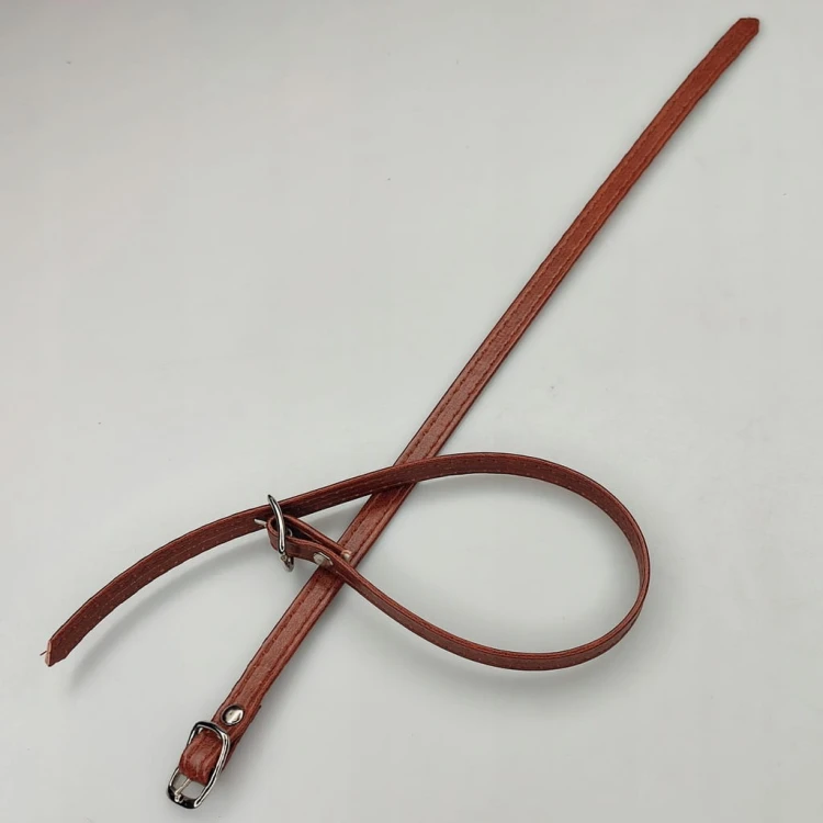 Paseczki eko skóra do butów z klamerką srebrną 8 mm / 30 cm brązowe
