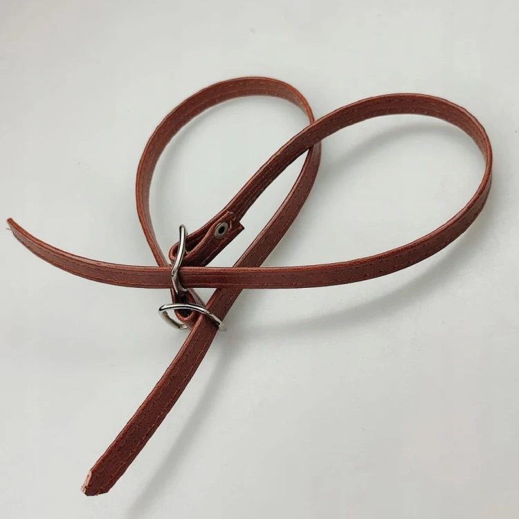 Paseczki eko skóra do butów z klamerką srebrną 8 mm / 30 cm brązowe