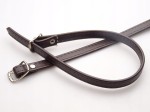Paseczki eko skóra do butów z klamerką srebrną 10 mm / 30 cm ciemny brąz