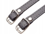 Paseczki szersze eko skóra do butów z klamerką srebrną 10 mm / 30 cm szare