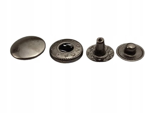 Napy zatrzaski ALFA 12,5 mm czarny nikiel 1000 sztuk