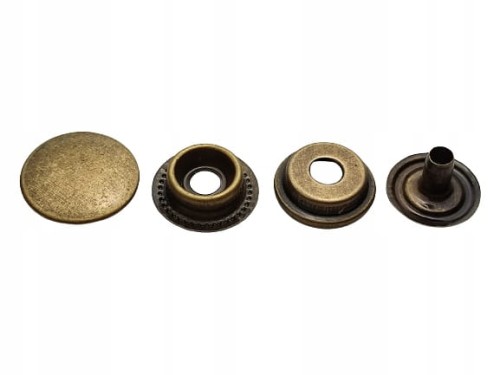 Napy zatrzaski metalowe kaletnicze 15 mm / 1000 sztuk stare złoto