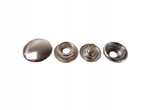 Napy zatrzaski metalowe kaletnicze 12,5 mm srebrny 1000 sztuk