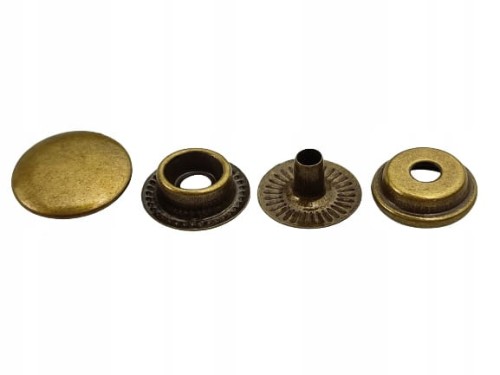 Napy zatrzaski kaletnicze 12,5 mm 50 sztuk stare złoto