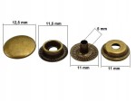 Napy zatrzaski kaletnicze 12,5 mm 50 sztuk stare złoto