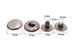 Napy zatrzaski kaletnicze Alfa 10 mm 50 sztuk czarne