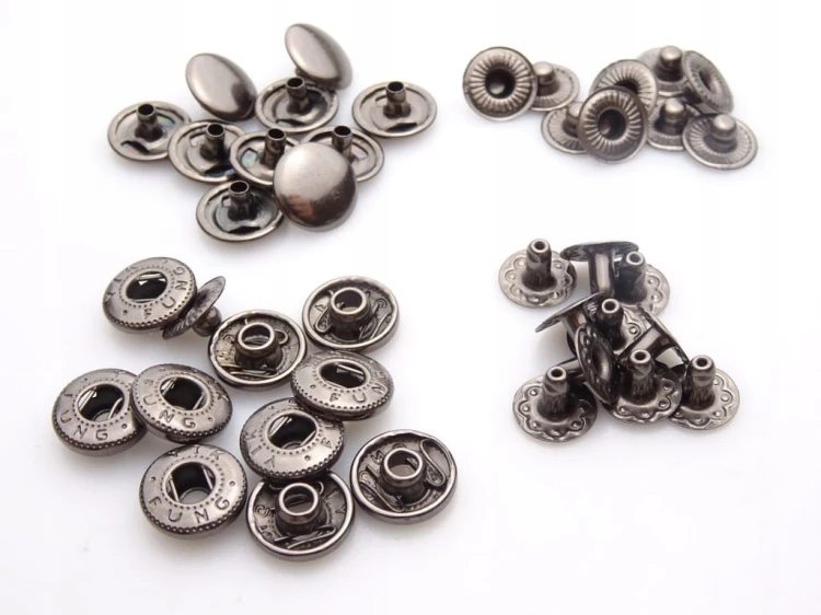 Napy zatrzaski kaletnicze Alfa 10 mm 50 sztuk czarne