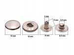 Napy zatrzaski kaletnicze alfa 10mm nikiel 100 szt